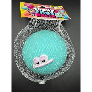 Orb‎ Curiosities Funny Face Ball Teal Turquoise Squishy Sensory Stress Toy New